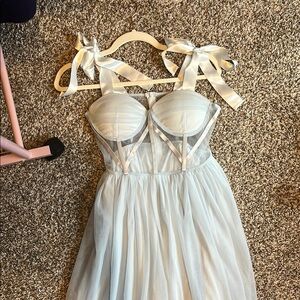 SHEIN Blue Spaghetti Strap Babydoll Dress – Cinderella Style